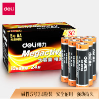 得力(deli)18503电池 5号电池 碱性电池 电视遥控鼠标干电池 办公用品 4粒/包 6包装