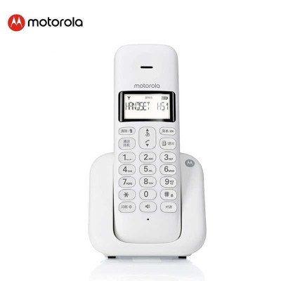 摩托罗拉(MOTOROLA)T301C数字无绳电话机 无线座机 单机 大屏幕白色背光 清晰免提 白色