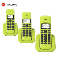 摩托罗拉(MOTOROLA)T301C数字无绳电话机 无线座机 单机 大屏幕白色背光 清晰免提 青柠色 一拖二