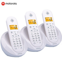 摩托罗拉(MOTOROLA)C601数字无绳电话机无线座机单机大屏幕清晰免提办公 白色 一拖二