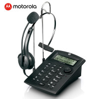 摩托罗拉(MOTOROLA)HT330C耳麦电话机座机 话务耳机 客服/呼叫中心商务头戴式 音频输出 (黑)