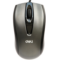 得力(deli)3716有线鼠标 USB即插即用高精度定位笔记本台式电脑办公鼠标 黑色