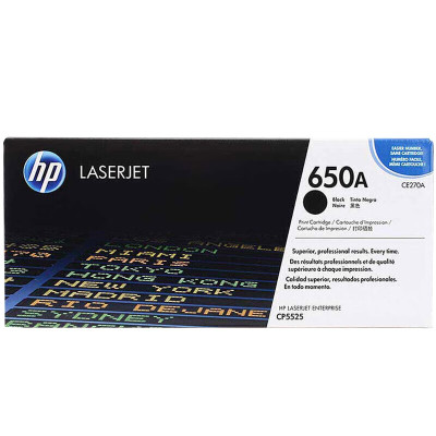 惠普(hp)CE270A 650A 黑色原装 LaserJet 硒鼓 (适用CP5520;M750系列)约13500页