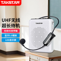 得胜(TAKSTAR)E300W 无线小蜜蜂扩音器教师专用大功率喇叭导游蓝牙小音箱FM收音机 白色