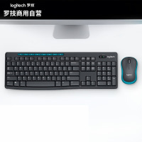 罗技(Logitech)MK275 键鼠套装 无线键鼠套装 办公键鼠套装 全尺寸 带无线2.4G接收器 黑蓝色