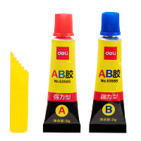得力(deli)53585强力胶水 AB胶 无痕透明胶 可粘玻璃陶瓷金属塑料4g