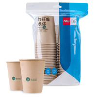 得力(deli)19207竹纤维纸杯(250ml)(本色)(50只/袋)[2000只/40袋/1箱]