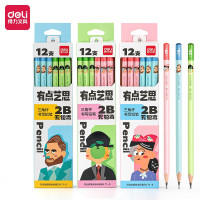 得力(deli)HC139-2B书写铅笔卡通印花三角杆 12支/盒