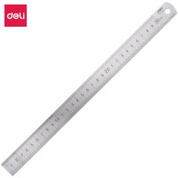 得力(deli)8463钢直尺不锈钢直尺 30cm刻度 2把装