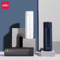 得力(deli)LL601-BBE商务保温杯500ml蓝色 单个装