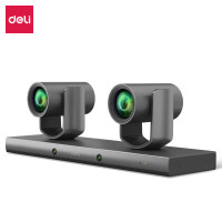 得力(deli)14862双云台语音跟踪摄像头 双摄配置12倍光学变焦 语音定位精准识别消除回声摄像头