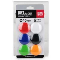 得力(deli)7822磁钉工具彩色白板磁钉 直径40mm(6个/卡) [ 5卡]