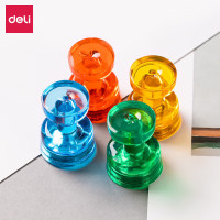 得力(deli)7821强磁力玻璃白板专用磁贴/磁钉/磁粒 白板配件17mm 4个/卡[2卡]