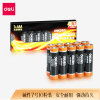 得力(deli)18506电池7号电池 碱性干电池10粒装 儿童玩具/钟表/遥控器/电子秤/鼠标/ 电子门锁等