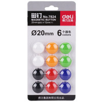得力(deli)7824白板配件20mm混色白板黑板写字板磁钉12支/卡[ 5卡]