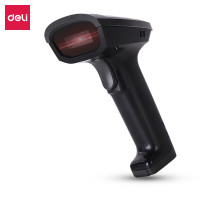 得力(deli)14882W无线一维扫描枪 红光式商超快递 扫描手机屏幕扫码收款 黑色
