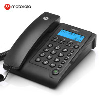 摩托罗拉(MOTOROLA)CT220电话机座机/有绳固话 提机蓝屏更清晰 简约免提免打扰 黑色