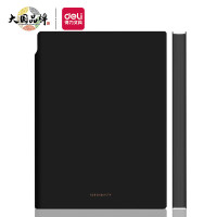 得力(deli)22290莫兰迪色系可插笔A5皮面本 112张 黑色