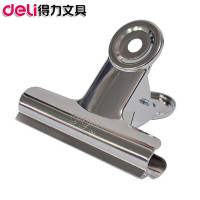 得力(deli)9523圆形铁票夹 不锈钢票夹 文件夹子51mm[6只/包 3包装]