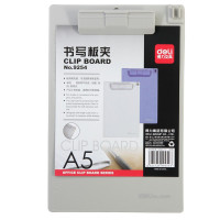 得力(deli)9254塑料书写板夹 A5档案资料夹 (灰)5个装