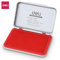 得力(deli)9891小号金属外壳长方形印台印章104*71mm 红色印泥 [5只装]