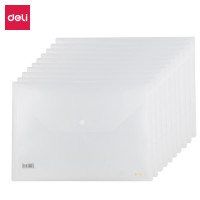 得力(deli)5501A透明文件袋 加厚按扣资料袋 A4[10只装]