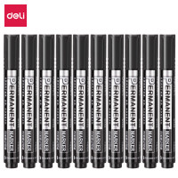 得力(deli)S552粗头可加墨记号笔 油性大头笔 10支/盒