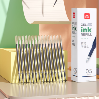 得力(deli)6906按动中性笔芯 水笔替芯0.5mm 子弹头20支/盒