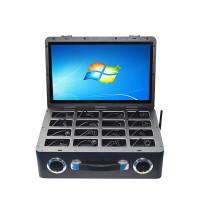 群华C7执法记录仪便携式采集站4T 16台设备同时自动上传数据自动充电 17.3英寸显示