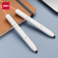 得力(deli)MA110红光PPT翻页笔 白板可书写触控笔 百米远控磁吸收纳 7号电池激光笔 白色