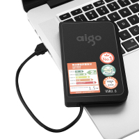 爱国者(aigo)HD806移动硬盘 USB3.0机线一体抗震防4TB 黑色