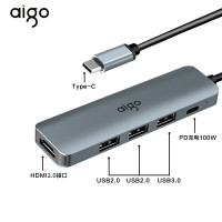 爱国者T05-H1 Pluls拓展坞Type-c转USB3.0*1+USB2.0*2+PD+HDMI(4K/60HZ)