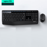 罗技(Logitech)MK346P无线键鼠套装(MK345外型)电脑键盘薄膜带掌托 黑色