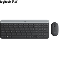 罗技(Logitech)MK470无线键鼠套装 超薄 全尺寸 带无线2.4G接收器 黑色
