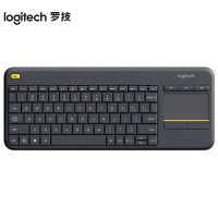罗技K400 Plus无线键盘触控 触摸面板无线触控键盘电池紧凑型即插即用 黑色