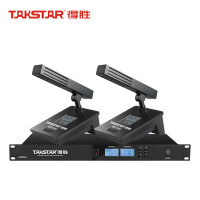 得胜(TAKSTAR)UC-2R+2方杆麦克风一拖二锂电款无线套装 液晶LCD显示演唱会议节目主持演讲