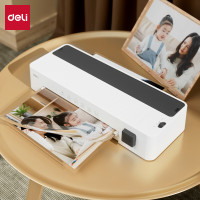 得力(deli)GQ408塑封机 A4 照片过塑裁纸打孔三合一 白色