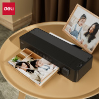 得力(deli)GQ408塑封机 A4 照片过塑裁纸打孔三合一 黑色