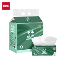 得力(deli)木本臻选MR2200-02软抽纸2层200抽 3包装