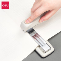 苏宁 得力(deli) 订书机 0414S 12#50页旋转式中缝装订 灰色