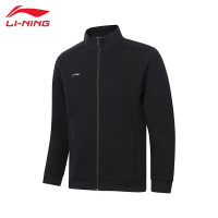 李宁(LI-NING)防风防泼水外套男子风衣加绒连帽运动服套装AFDT6352 黑色 L