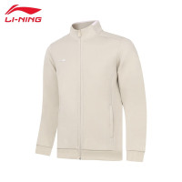 李宁(LI-NING)卫衣男子健身系列新款开衫无帽外套AWDT989 燕麦灰-8