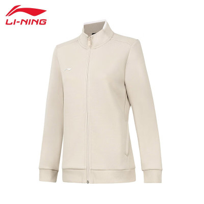李宁(LI-NING)卫衣女子健身系列新款开衫无帽套装AWDT980 燕麦灰 S码