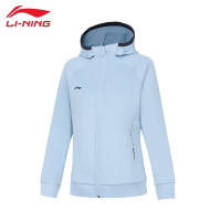 李宁(LI-NING)卫衣女子健身系列开衫连帽外套AWDT984净空蓝XXXL码