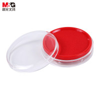晨光(M&G) 文具透明圆形财务快干印台印泥 办公用品 红色单个装AYZ97512