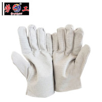 劳工白甲布全衬24线原条帆布手套HC-36 均码 10付/打 一打装