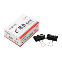 晨光 M&G Eplus盒装黑色长尾夹 2号 ABS92727 41mm 12个/盒 12盒/包 108盒/箱