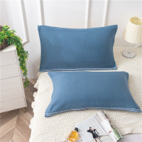 班诺 素色系枕巾 50*80cm/对(迷宫格-蓝)