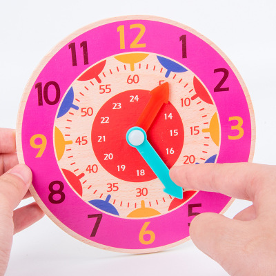 幼儿园儿童早教认知时钟拼图手工器材时间认知学习教具数字时钟模型益智启蒙玩具