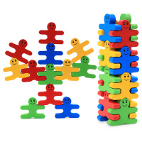 平衡小人叠叠乐积木儿童益智玩具木制卡通小人叠叠高搭建拼搭积木块平衡叠叠乐